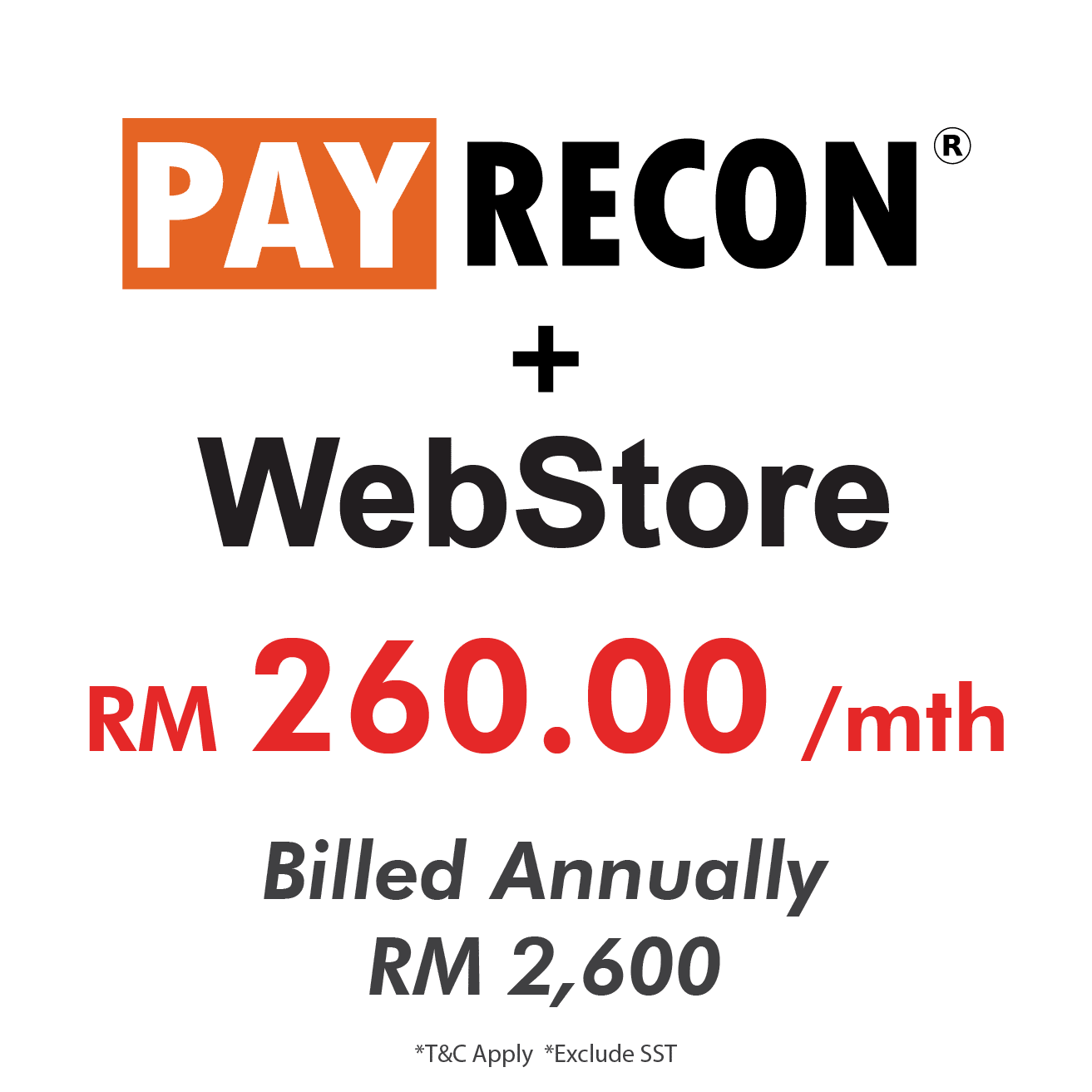 Payrecon Webstore Pricing