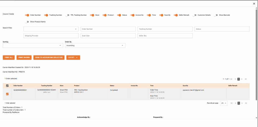 sage 300 invoice list