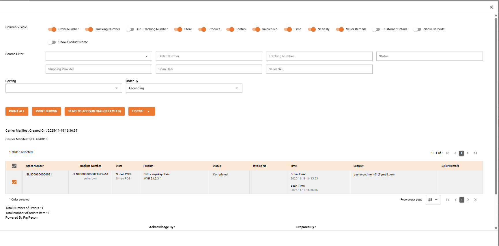 sage 300 invoice list