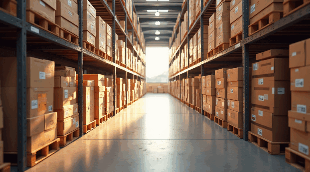 Organised storage with warm-toned ERP visibility.