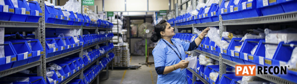 Woman is picking order in Warehouse