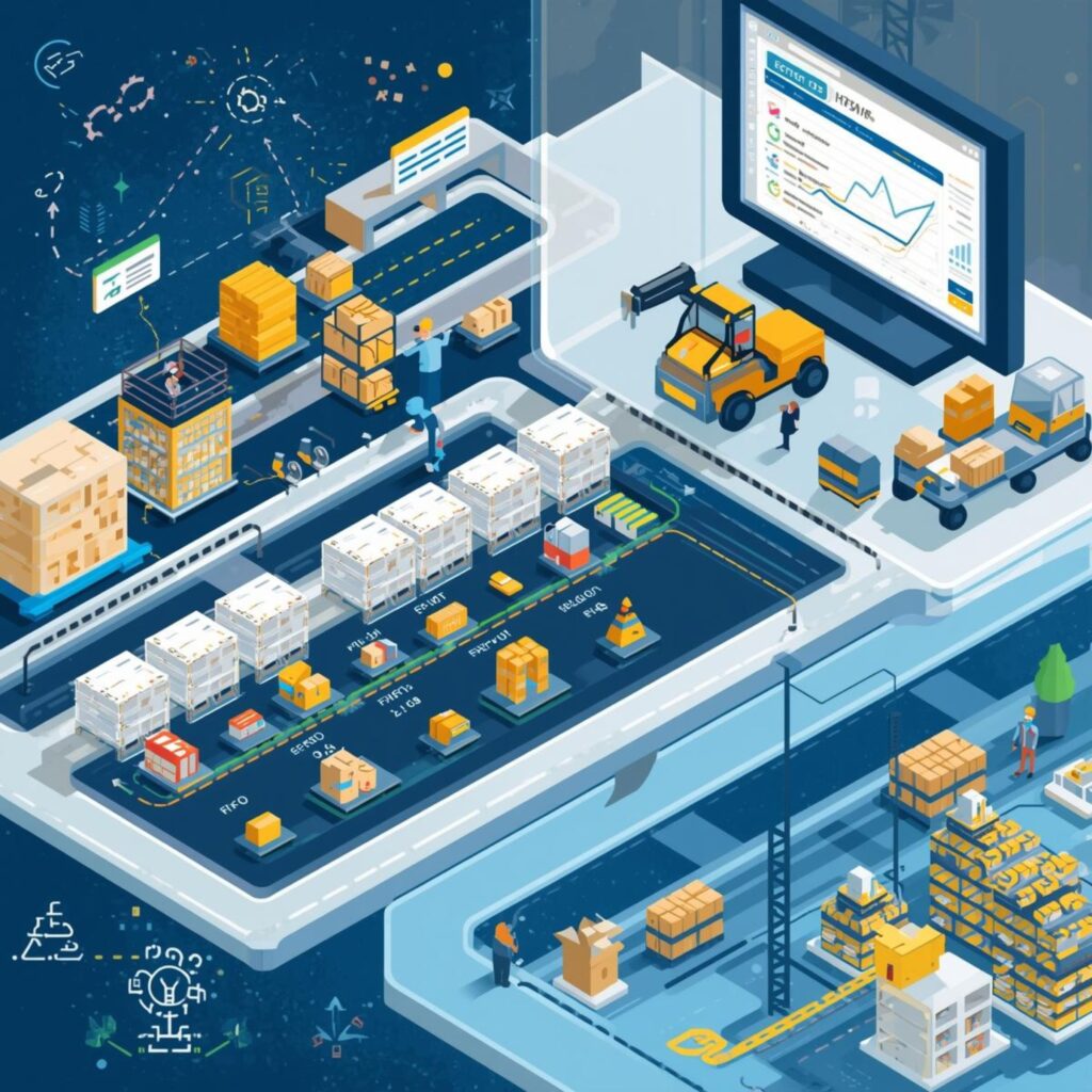 warehouse using a WMS system with inventory flow