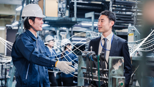 Warehouse staff is shaking hand to each others