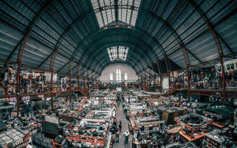 Top view of whole warehousing scene