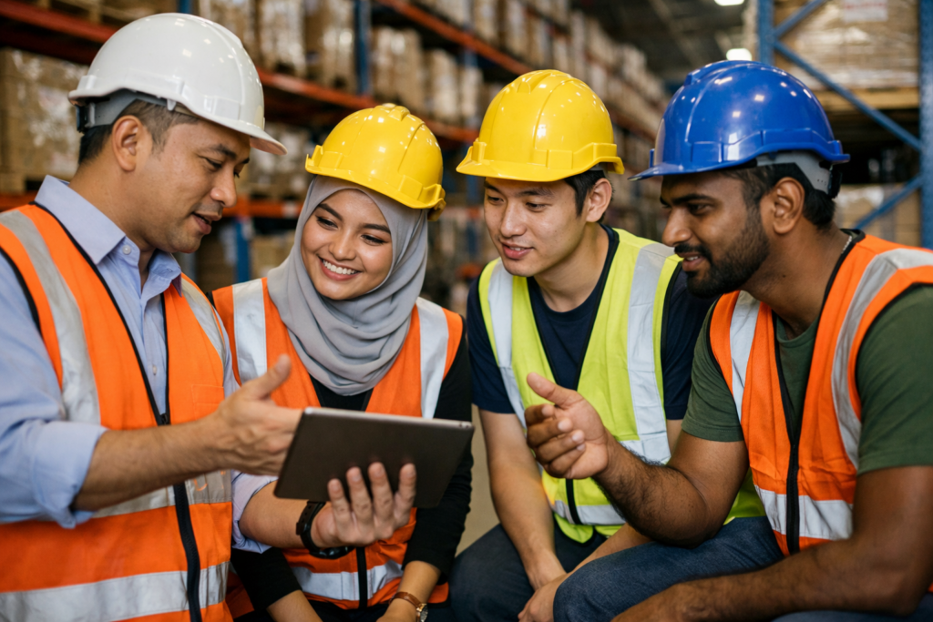 Malaysian warehouse staff training on system implementation to maximize WMS ROI for Retail Businesses