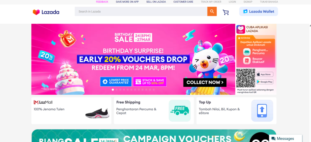 Malaysia e-commerce platforms : Lazada Seller Center Screenshot