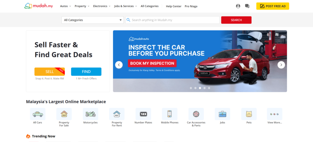 Malaysia e-commerce platforms : Mudah.my Screenshot