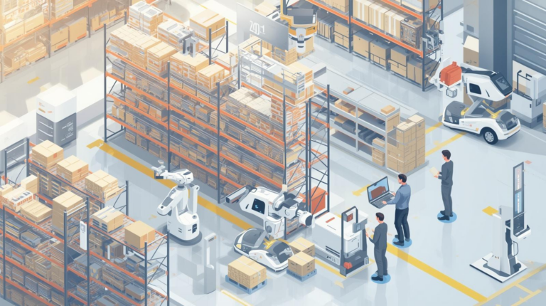 modern automated warehouse interior