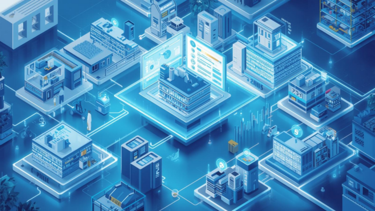 Xilnex Retail system connecting multi-branch retail stores with centralized POS and inventory management dashboard