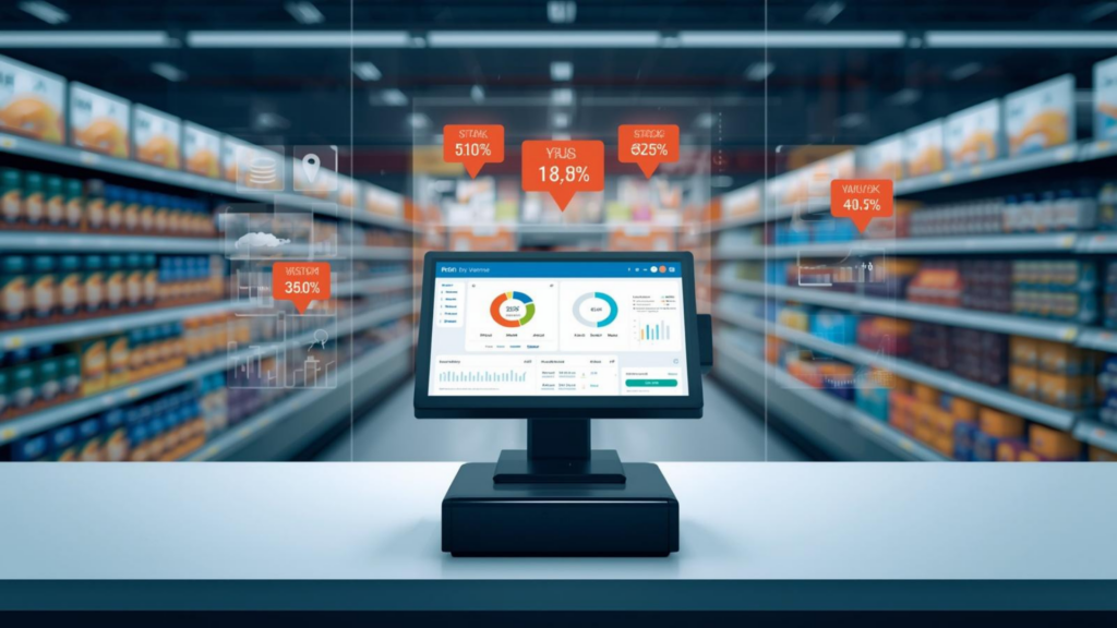 Retail system interface demonstrating Xilnex stock inventory for store operations
