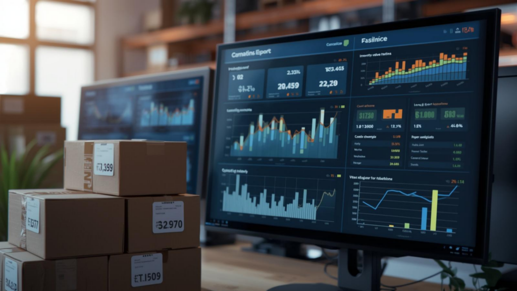 Inventory valuation dashboard supporting financial analysis of retail inventory systems