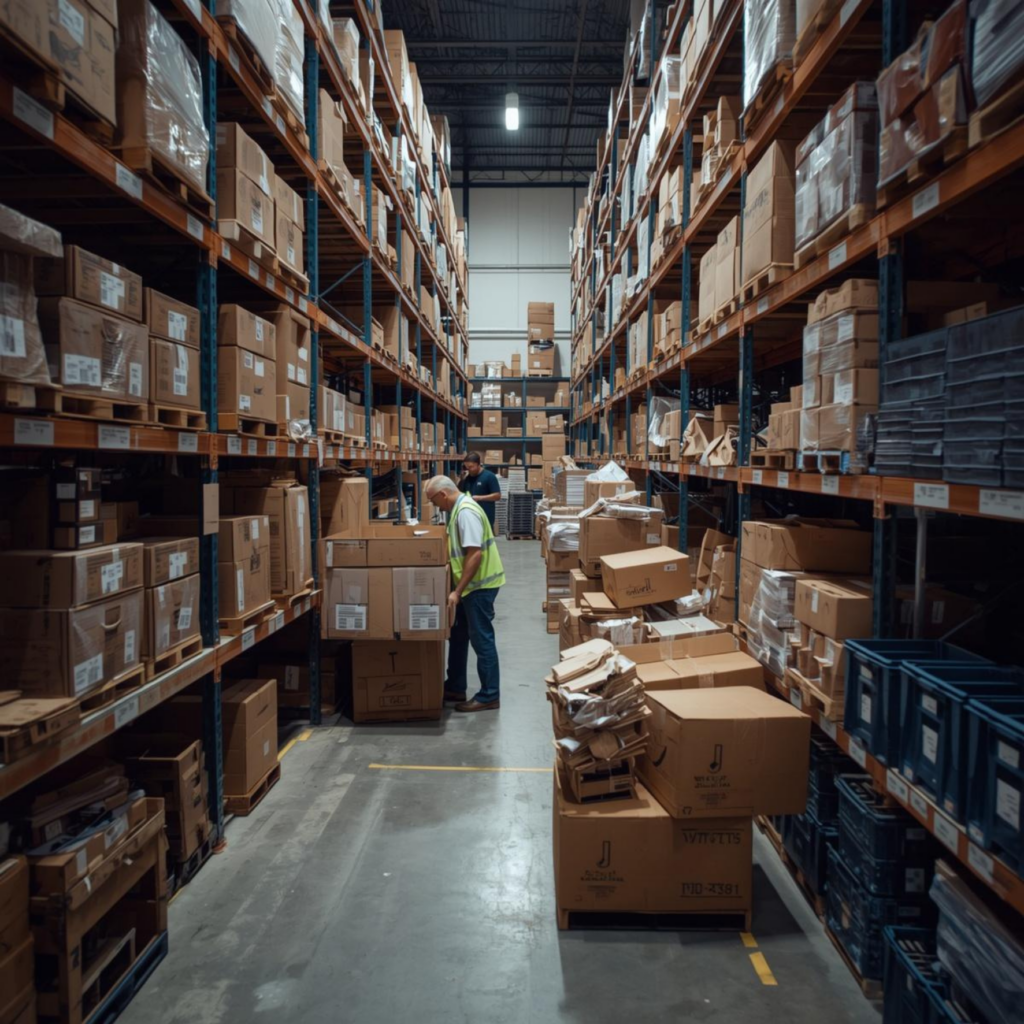 Operational bottlenecks in a warehouse leading to misplaced inventory and inefficiencies.