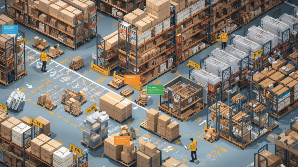 Warehouse planning mistakes showing poor SKU placement and inefficient storage zoning