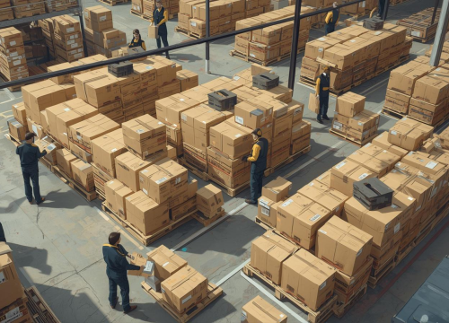 Staff repacking orders due to warehouse errors.